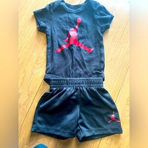Nike Air Jordan Baby Boys Matching Onesie and Shorts Size 6 Months